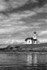 USA, Washington. Black and white of Patos Island Lighthouse. Art Print